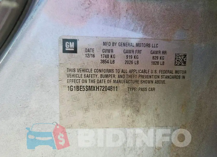 1G1BE5SMXH7204811 Photo# 13