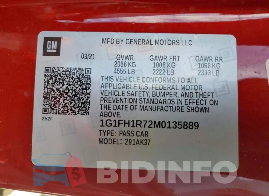 1G1FH1R72M0135889 Photo# 13