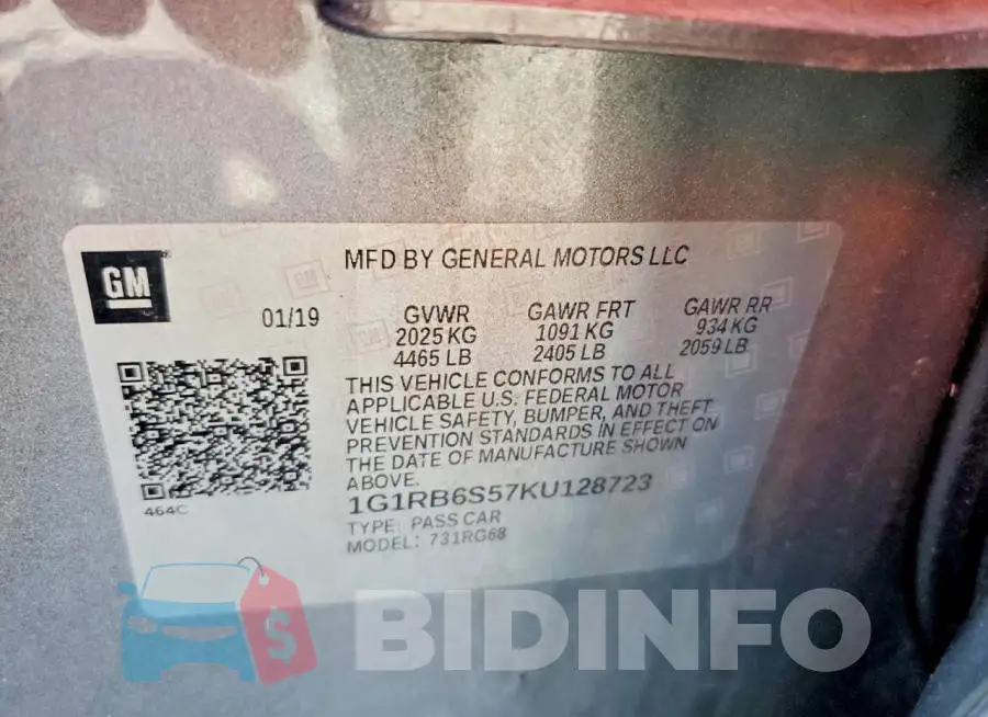 1G1RB6S57KU128723 Photo# 12