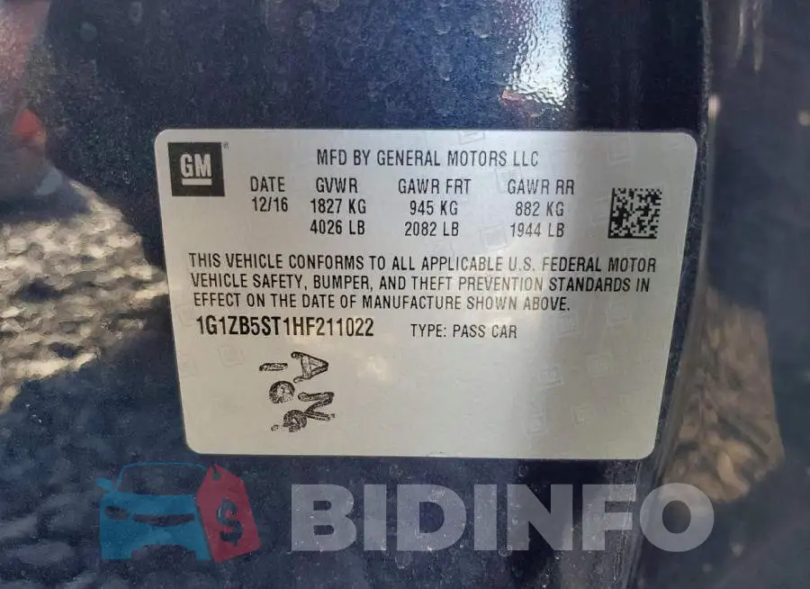 1G1ZB5ST1HF211022 Photo# 12