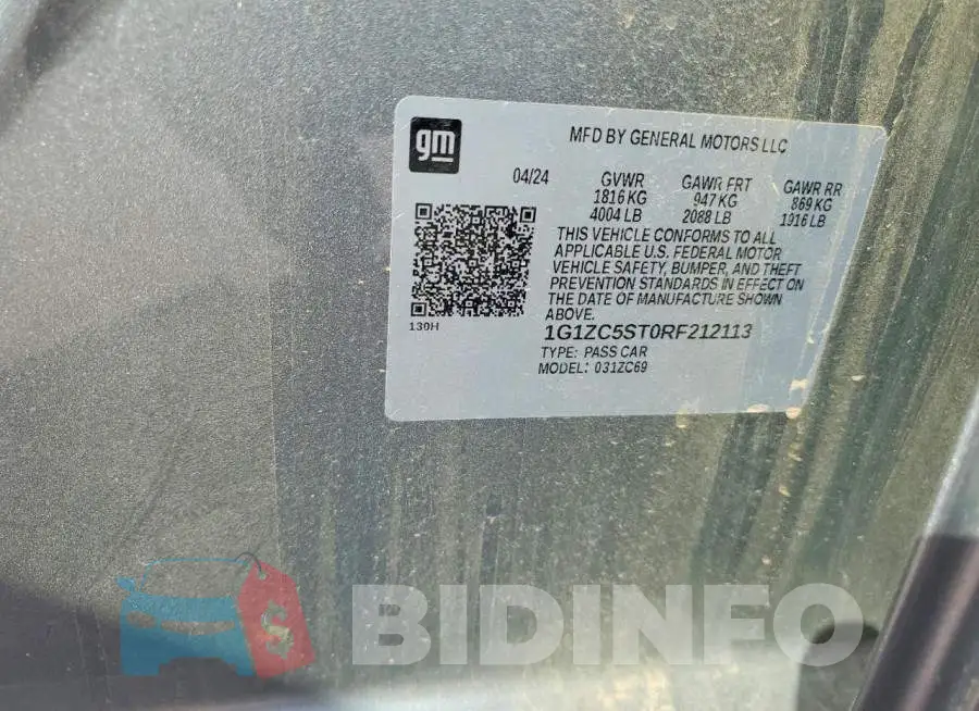 1G1ZC5ST0RF212113 Photo# 12