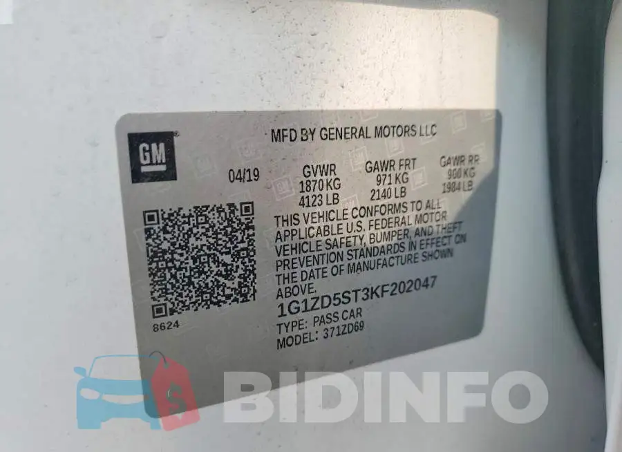 1G1ZD5ST3KF202047 Photo# 12