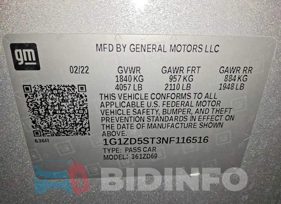 1G1ZD5ST3NF116516 Photo# 12