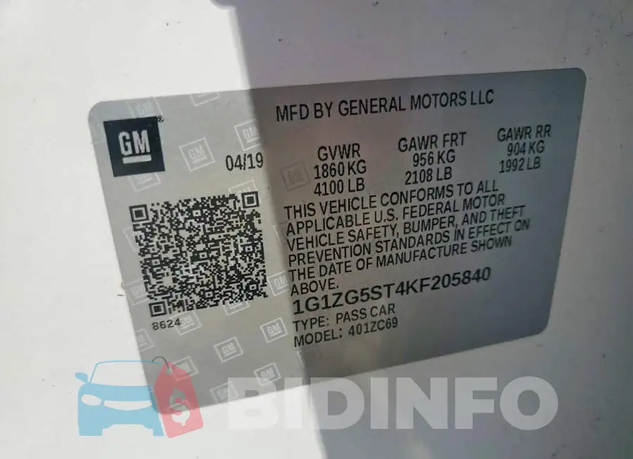 1G1ZG5ST4KF205840 Photo# 12
