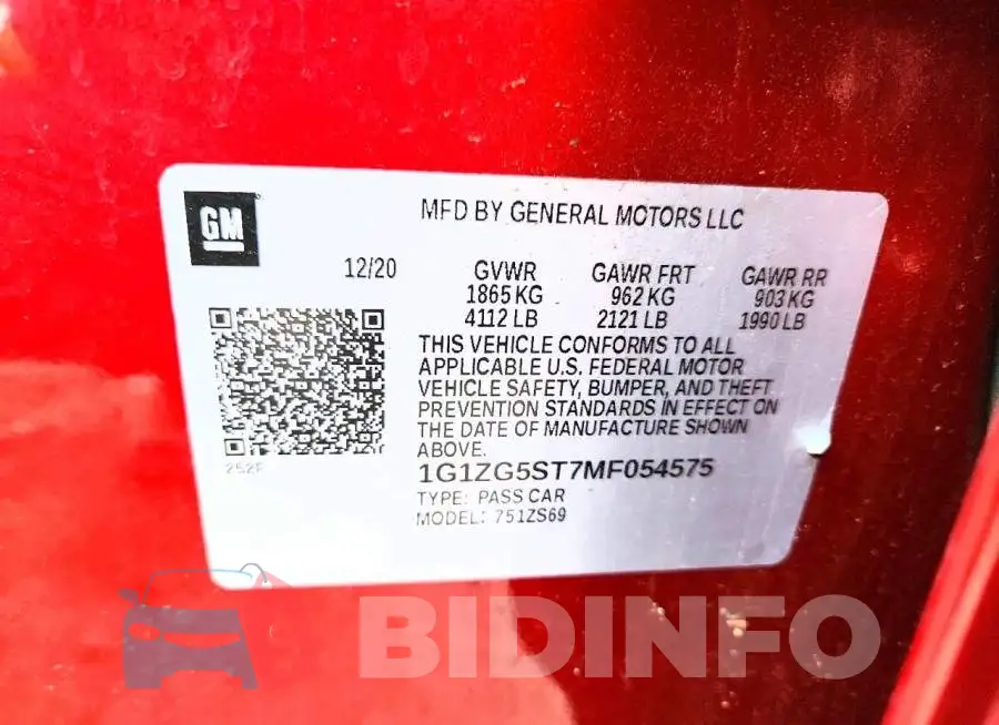 1G1ZG5ST7MF054575 Photo# 12