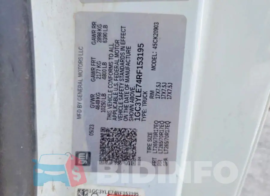 1GC3YLE74RF153195 Photo# 12