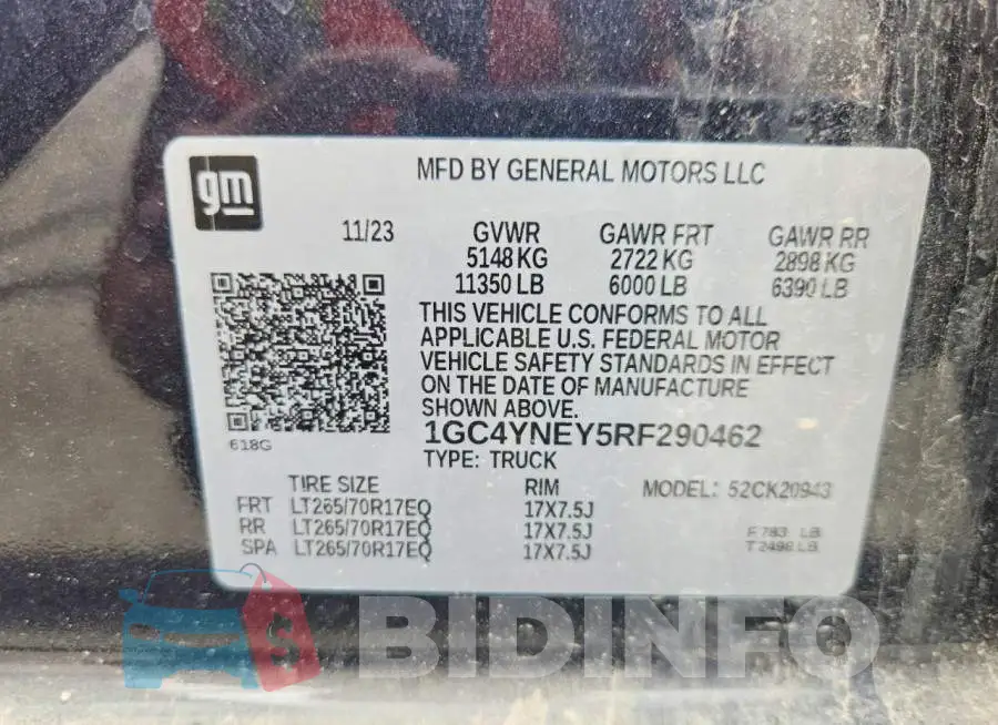 1GC4YNEY5RF290462 Photo# 12