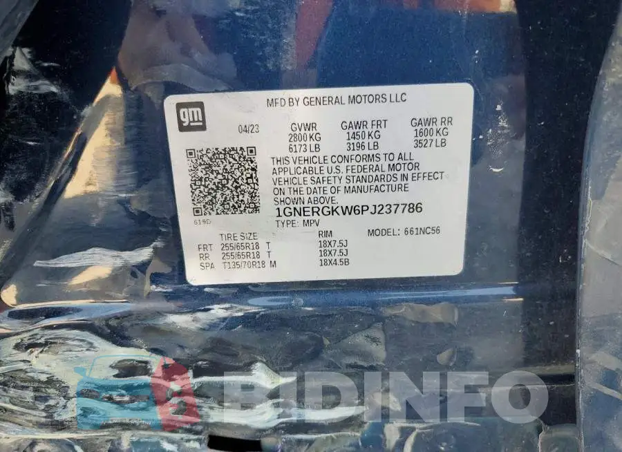1GNERGKW6PJ237786 Photo# 14