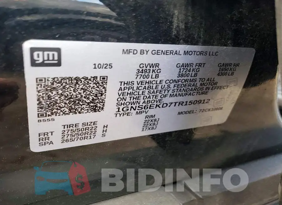 1GNS6EKD7TR150912 Photo# 14