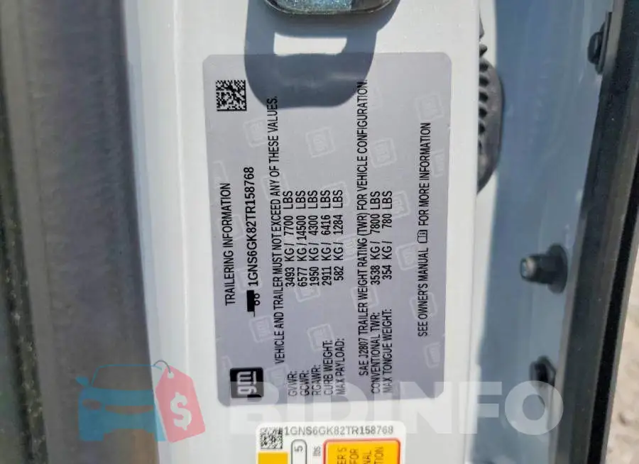 1GNS6GK82TR158768 Photo# 13