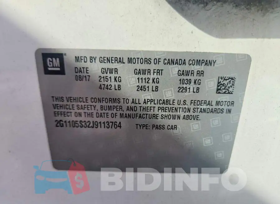 2G1105S32J9113764 Photo# 12