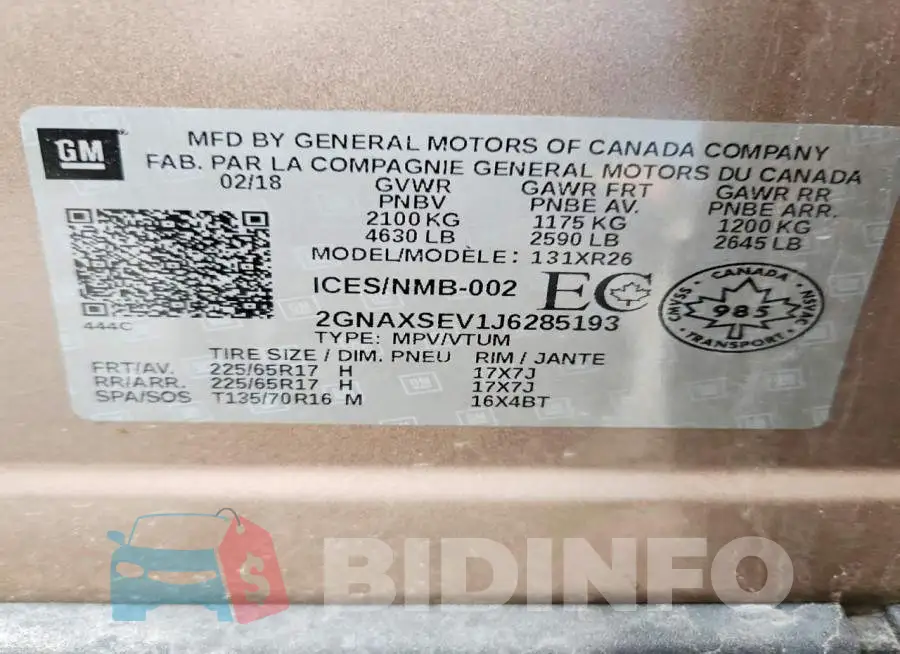 2GNAXSEV1J6285193 Photo# 13