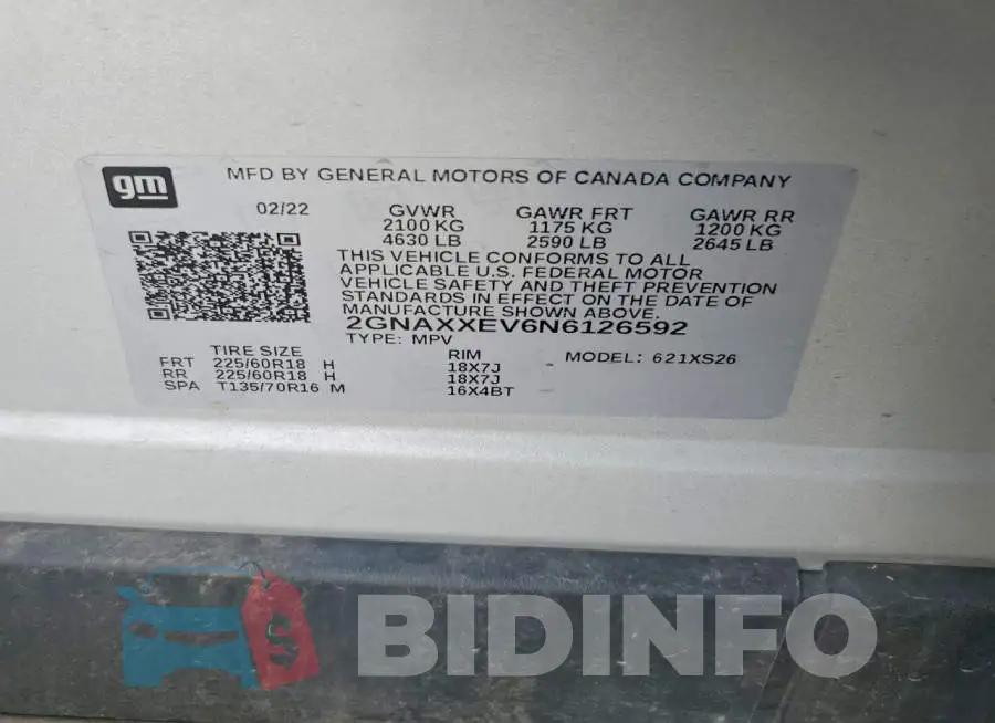 2GNAXXEV6N6126592 Photo# 13
