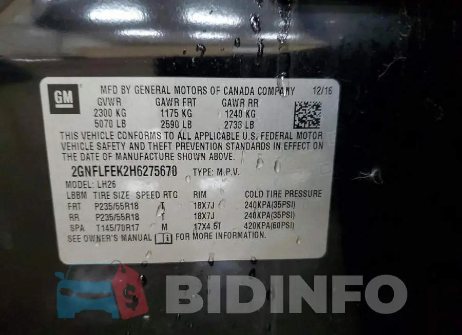 2GNFLFEK2H6275670 Photo# 13