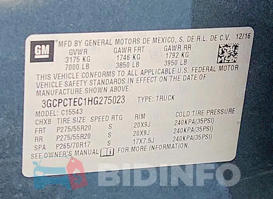 3GCPCTEC1HG275023 Photo# 13