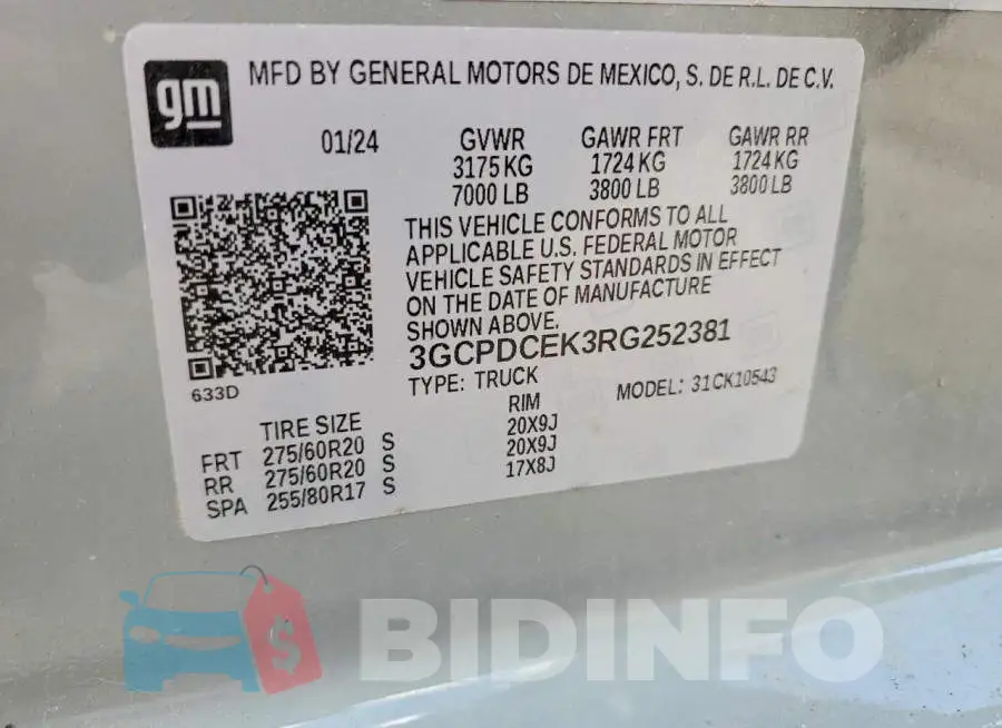 3GCPDCEK3RG252381 Photo# 12