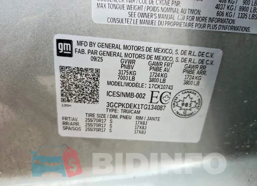 3GCPKDEK1TG134087 Photo# 12