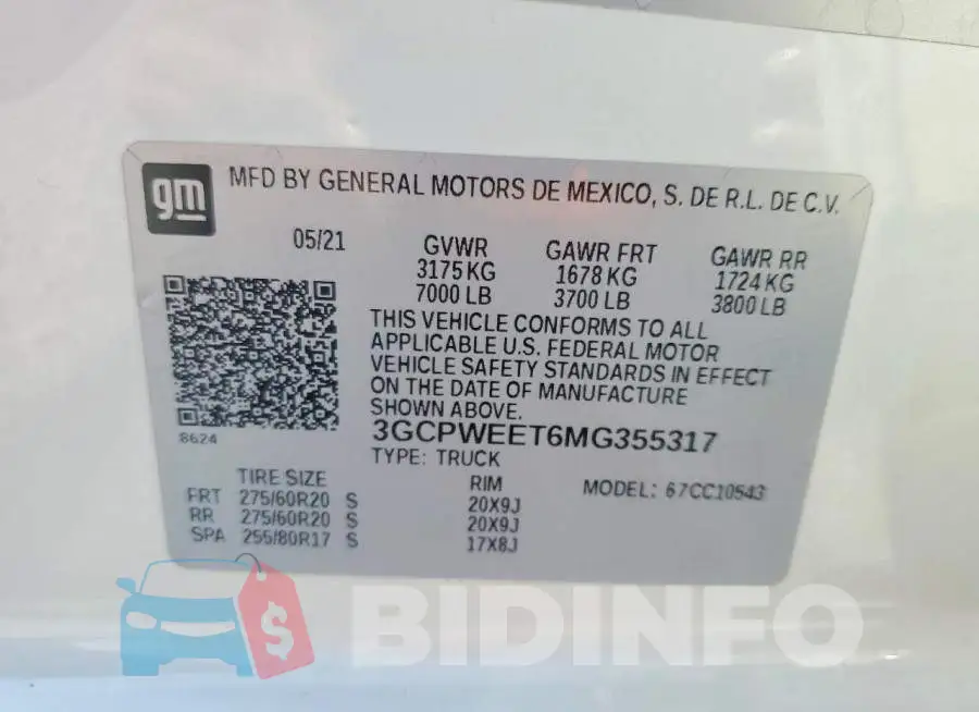 3GCPWEET6MG355317 Photo# 13