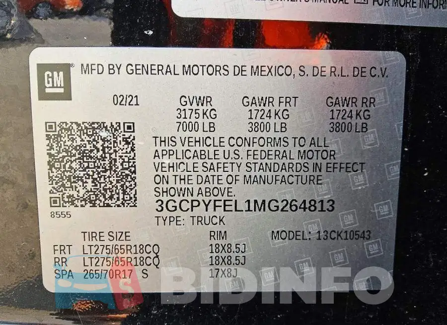 3GCPYFEL1MG264813 Photo# 12