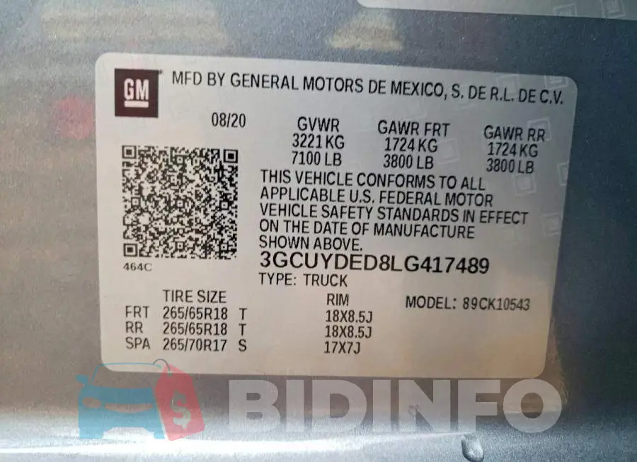 3GCUYDED8LG417489 Photo# 12