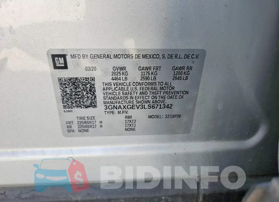 3GNAXGEV3LS671342 Photo# 12