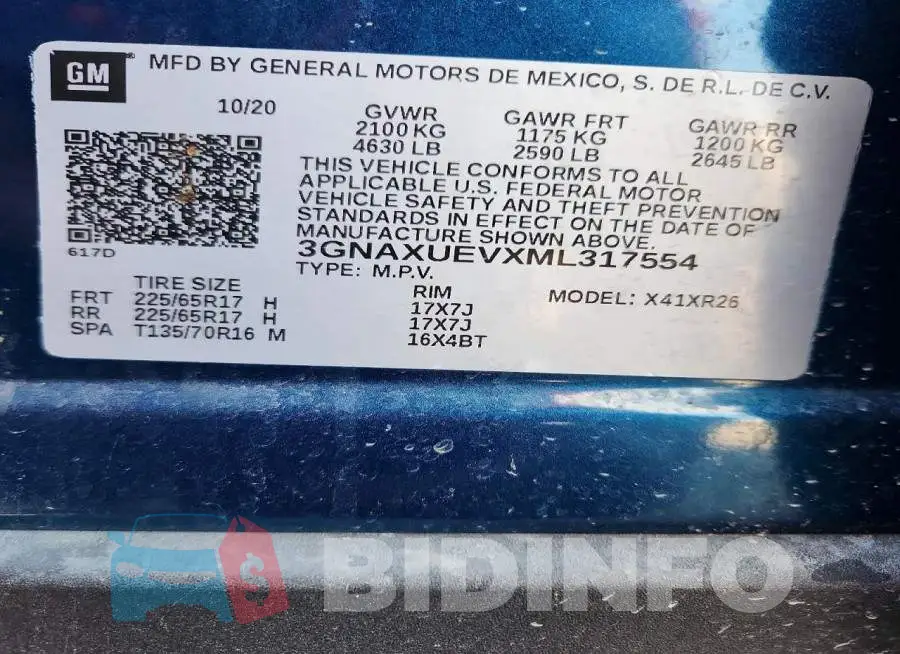 3GNAXUEVXML317554 Photo# 13