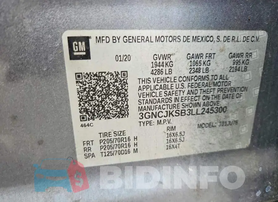 3GNCJKSB3LL245300 Photo# 13