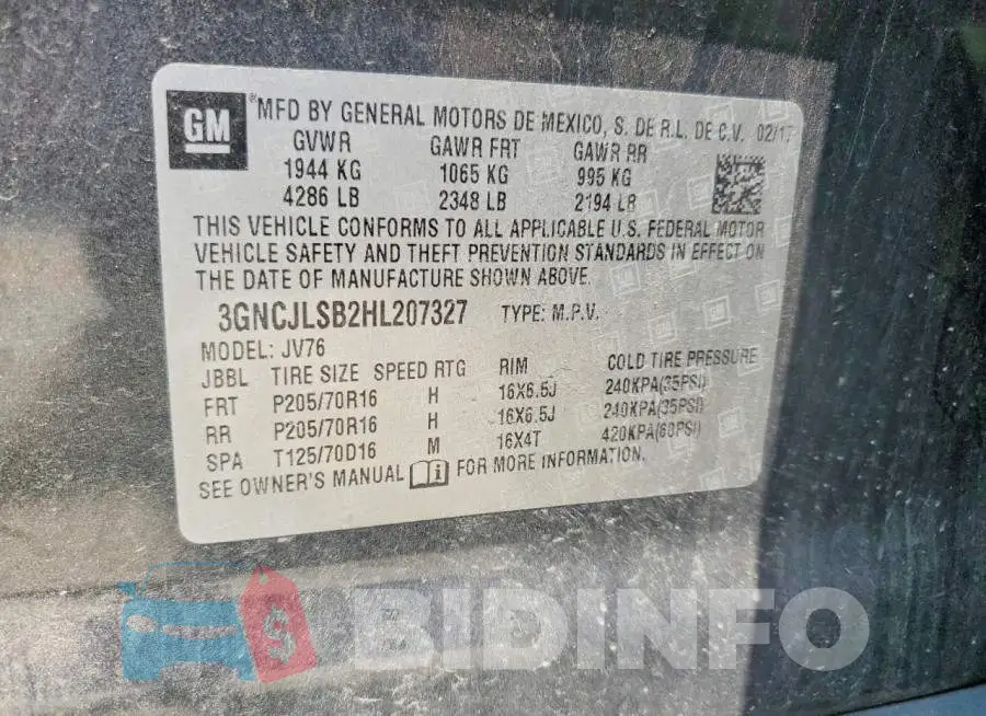 3GNCJLSB2HL207327 Photo# 13