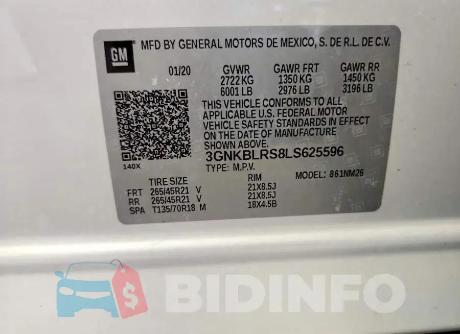 3GNKBLRS8LS625596 Photo# 12