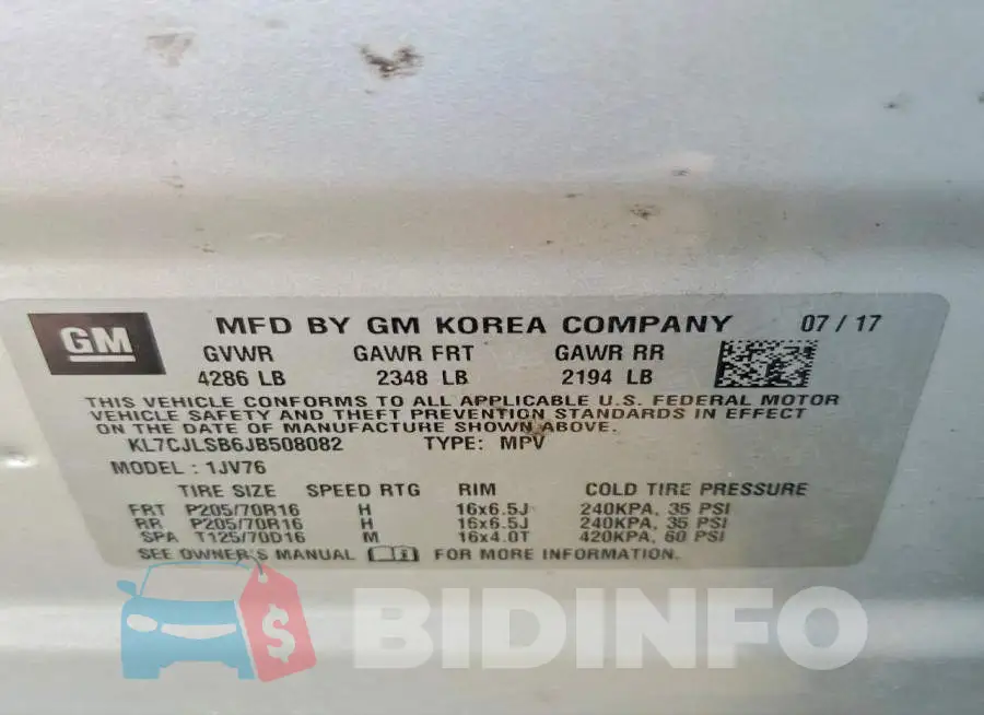 KL7CJLSB6JB508082 Photo# 13