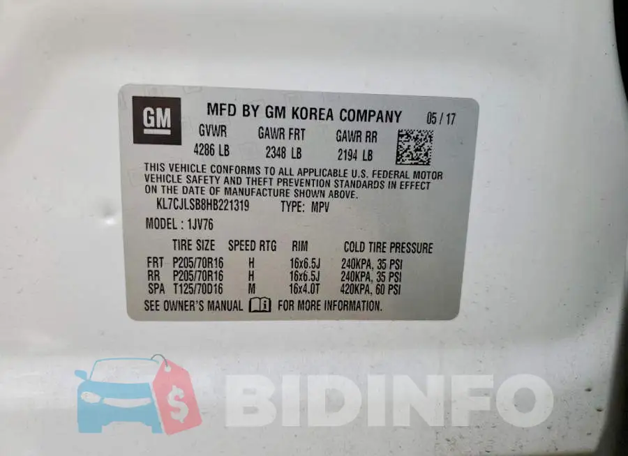 KL7CJLSB8HB221319 Photo# 13