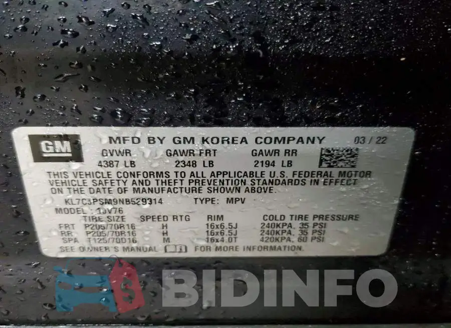 KL7CJPSM9NB529314 Photo# 13