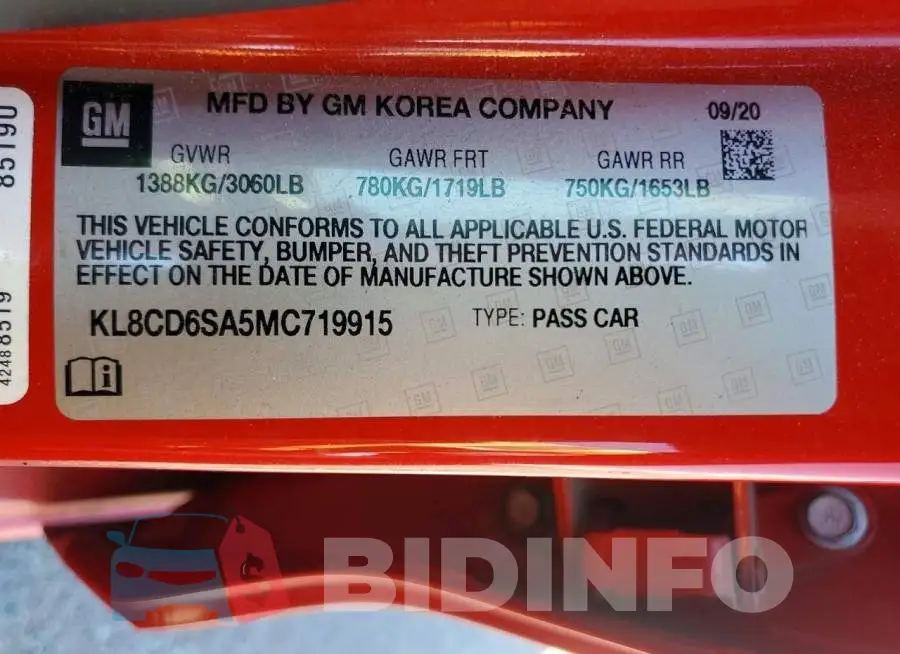 KL8CD6SA5MC719915 Photo# 13