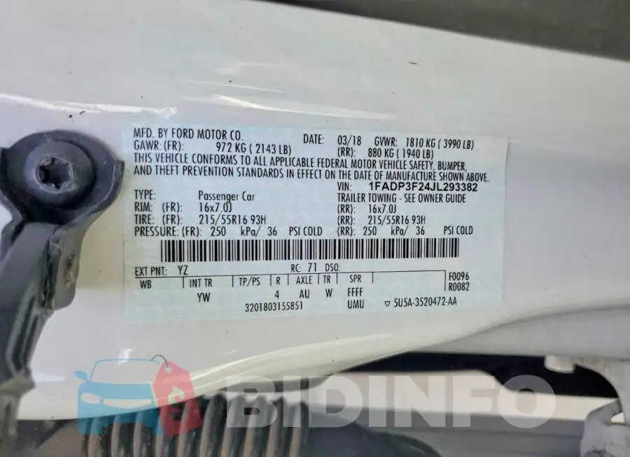 1FADP3F24JL293382 Photo# 12