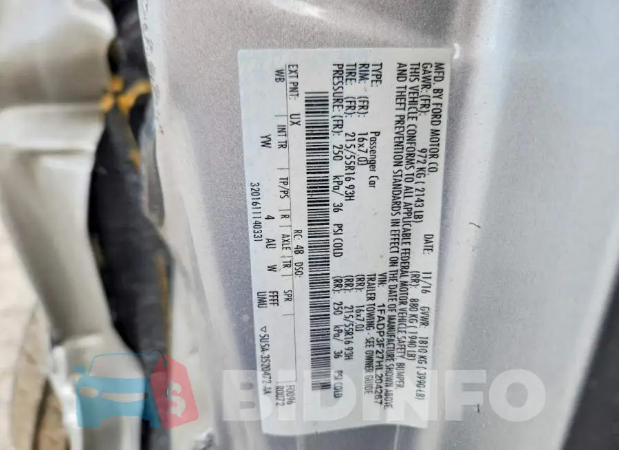 1FADP3F27HL204267 Photo# 12