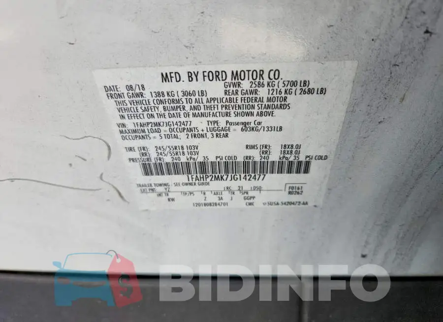 1FAHP2MK7JG142477 Photo# 13