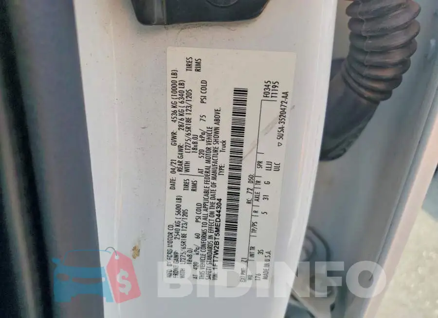 1FT7W2BT5MED44304 Photo# 12