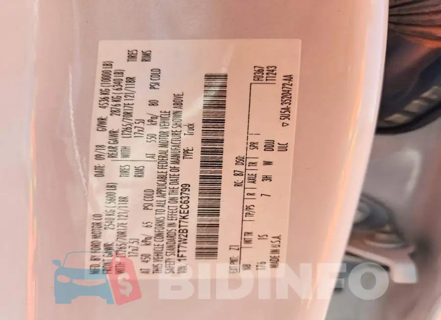 1FT7W2BT7KEC63799 Photo# 12