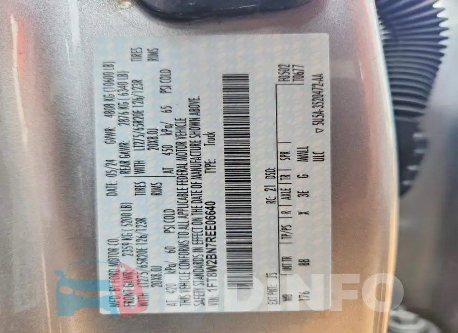 1FT8W2BN7REE06640 Photo# 12