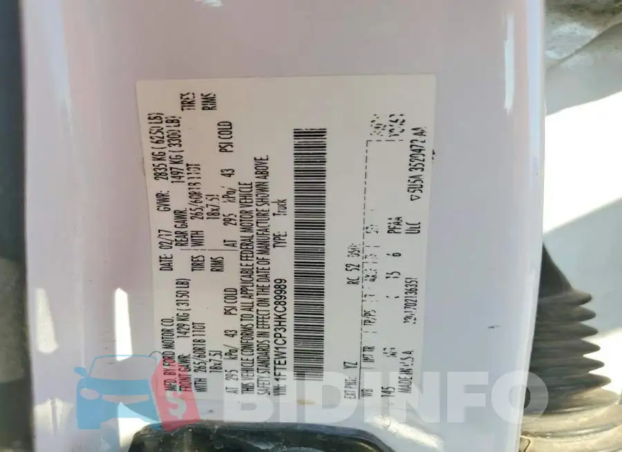 1FTEW1CP3HKC89989 Photo# 12