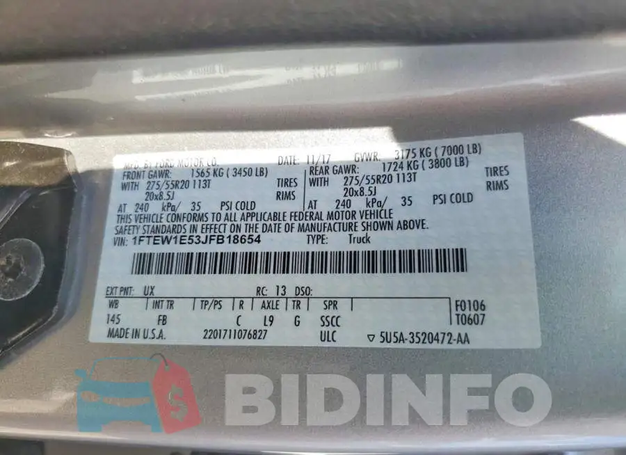 1FTEW1E53JFB18654 Photo# 12
