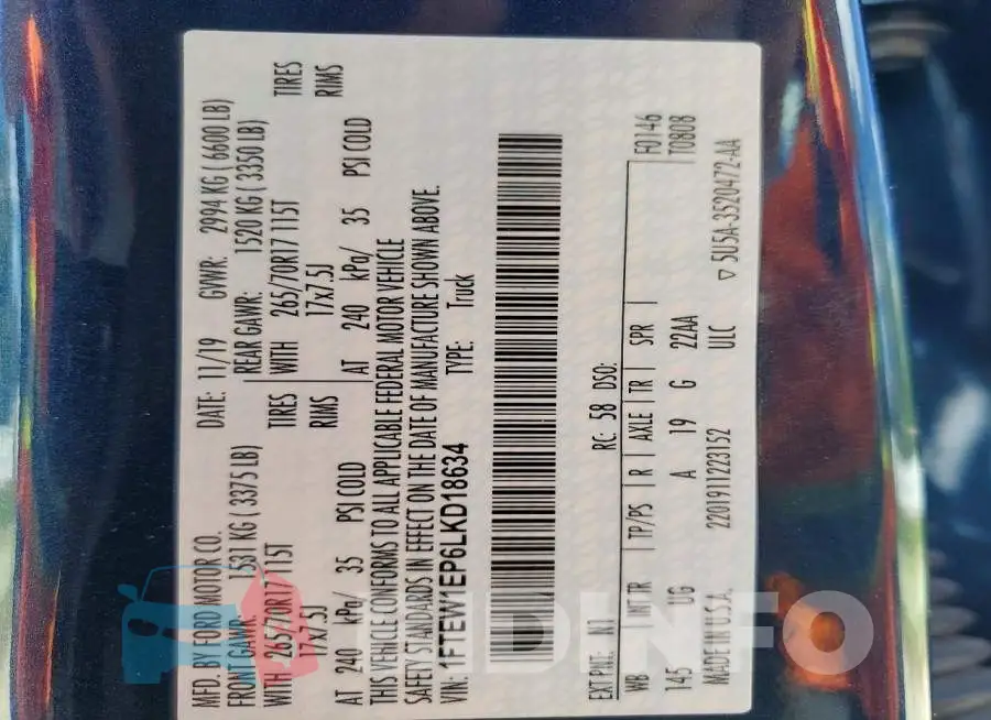 1FTEW1EP6LKD18634 Photo# 13