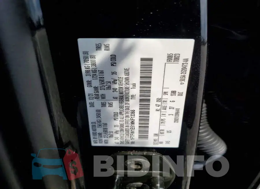 1FTFW1E51MKF13366 Photo# 12