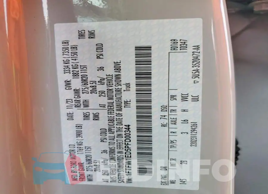 1FTFW1ED5PFD00344 Photo# 12