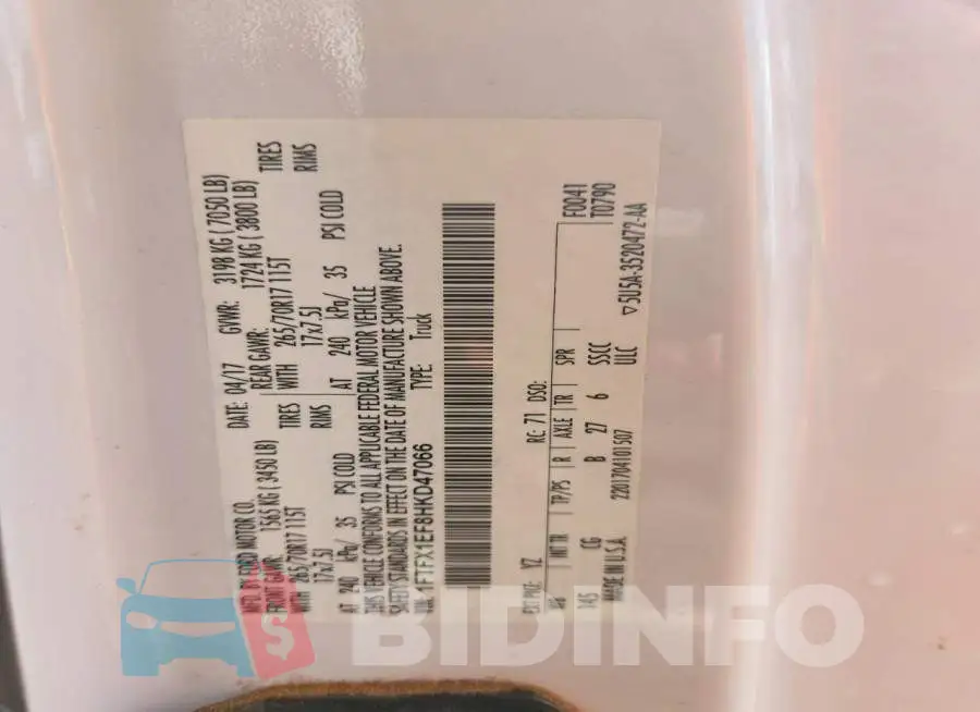 1FTFX1EF8HKD47066 Photo# 13