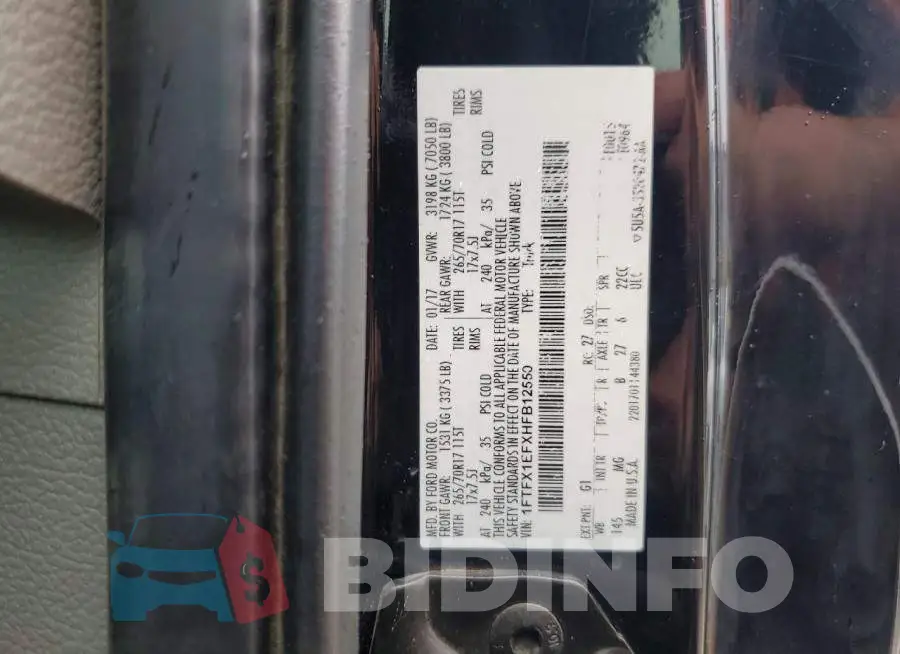 1FTFX1EFXHFB12550 Photo# 12