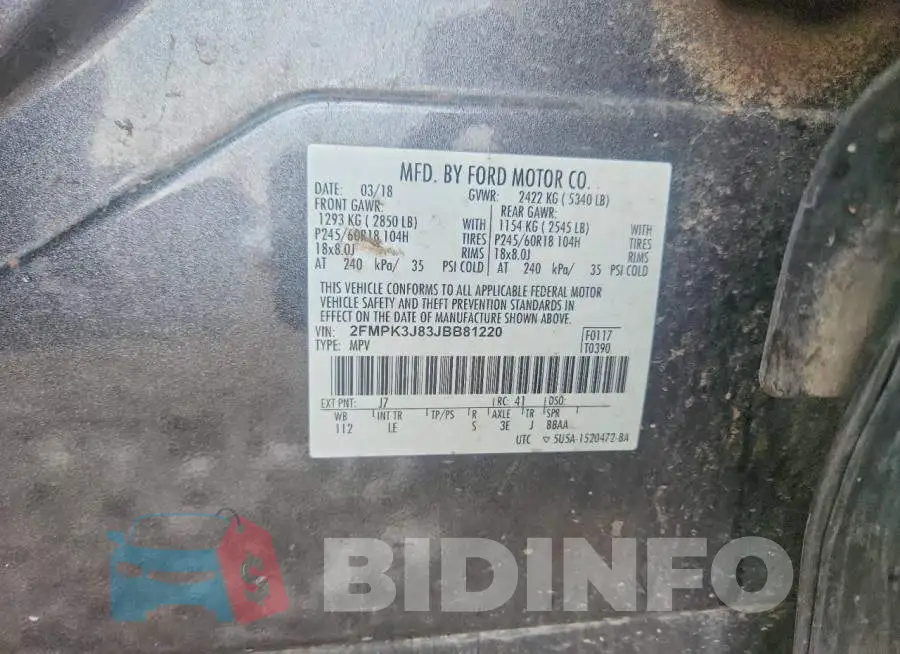 2FMPK3J83JBB81220 Photo# 12