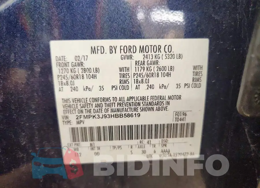 2FMPK3J93HBB58619 Photo# 13