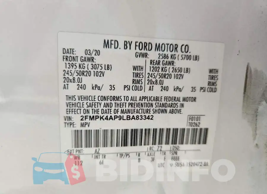 2FMPK4AP9LBA83342 Photo# 13