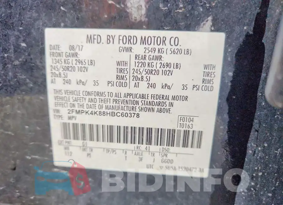 2FMPK4K88HBC60378 Photo# 13